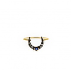 Diamond & Sapphires crescent ring